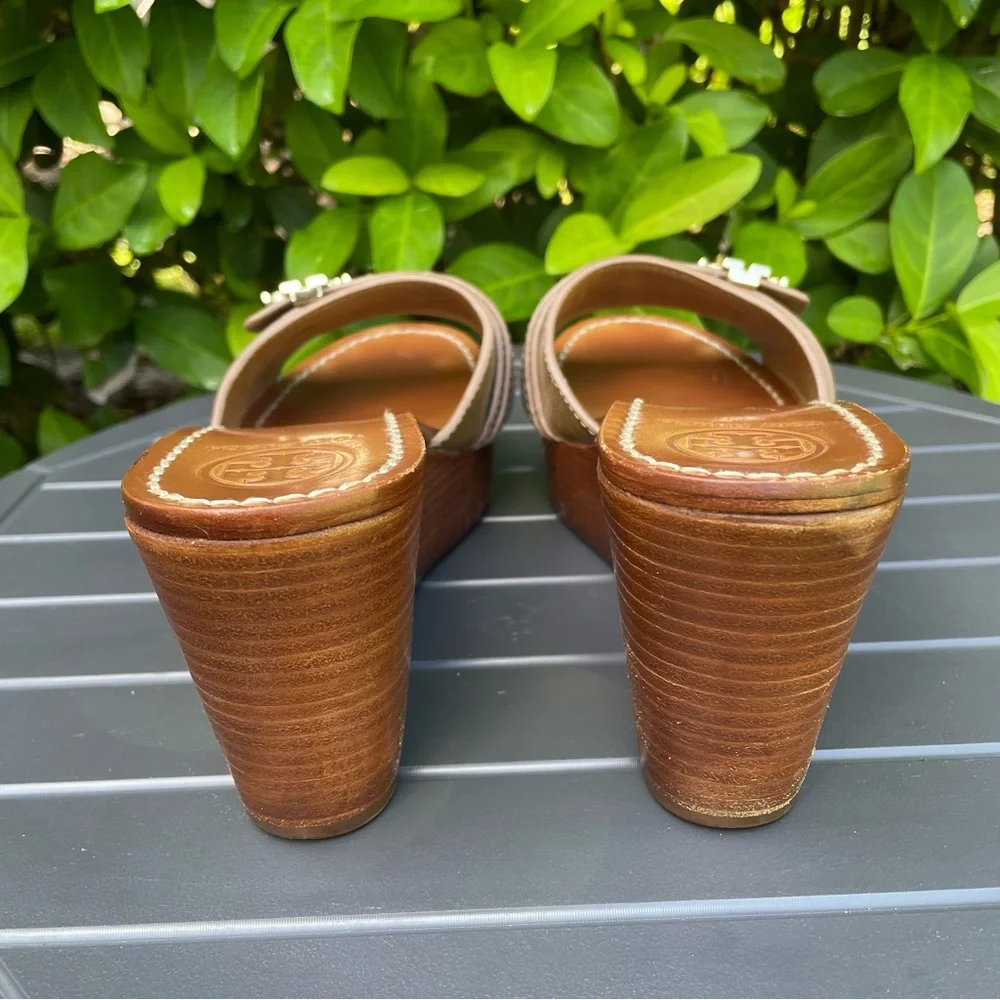 Tory Burch Elina Platform Wedge Sandals Size 9M